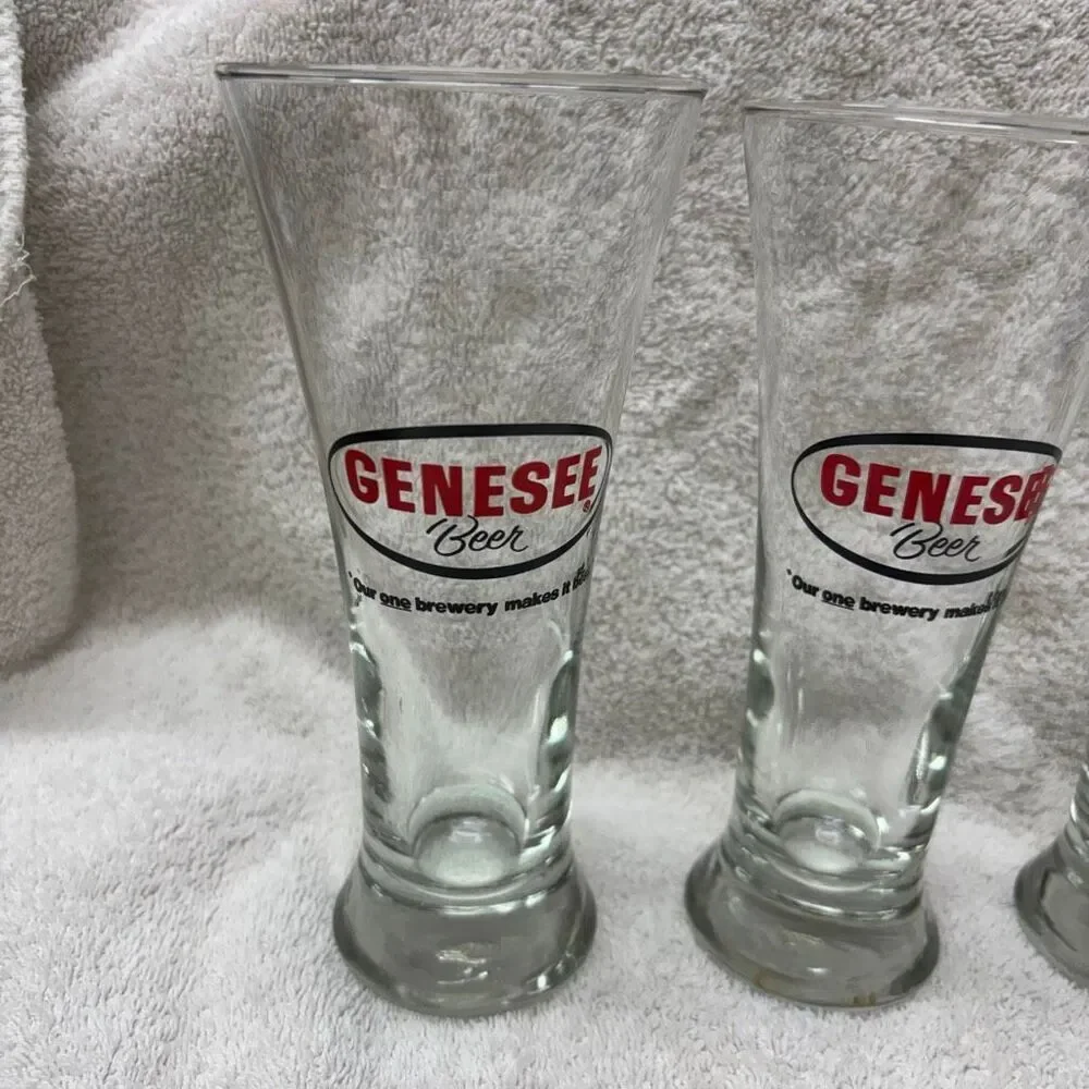 4 Vintage Genesee Beer Glasses